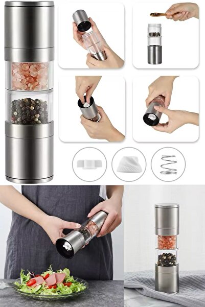 Munico Tuz Kimyon Baharat Değirmeni Baharat Öğütme Pişirme Araçları 2'si 1 Ar...