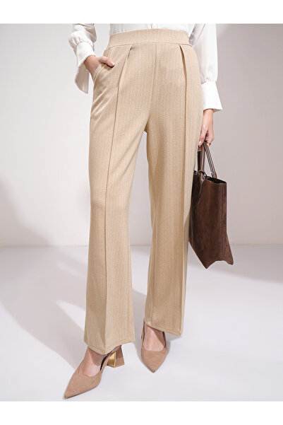 Tokyo Talkies By Styli Striped Straight Fit Pintuck Trousers