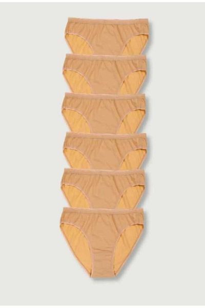 Tutku Women's Skin Color 6 Pack Bikini Panties