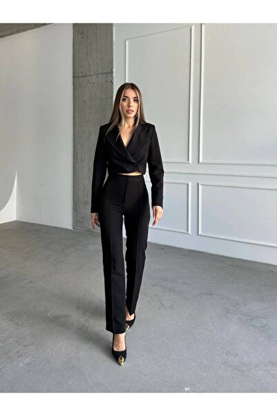 Cherry Garment Design Cgdbutik Crep Cimalı Pantolon Siyah
