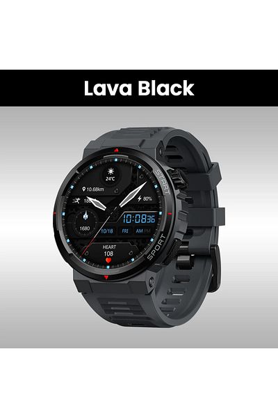 Zeblaze Lava Black New Zeblaze Ares 3 Plus 1.43'' HD AMOLED Display Voice Calling Smartwatch New 3D Interact