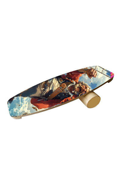 wudie Placă de echilibru cu imprimeu din lemn Rocket Balance Board Rocket Gym Board