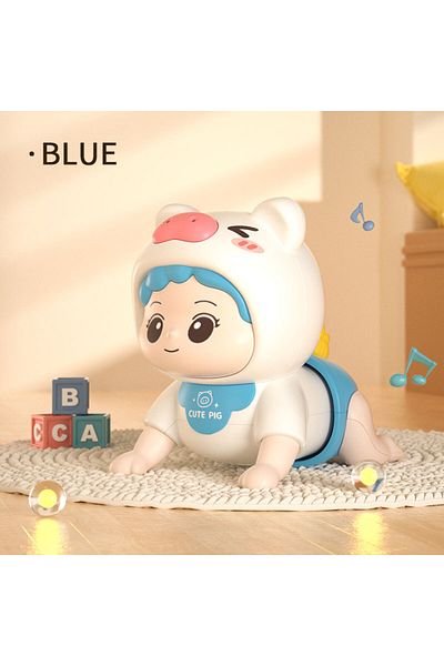 Choice Blue Baby Crawling Guide Toys Training Party Up Crawling Baby Electric Learning To Climb Music  Earl
