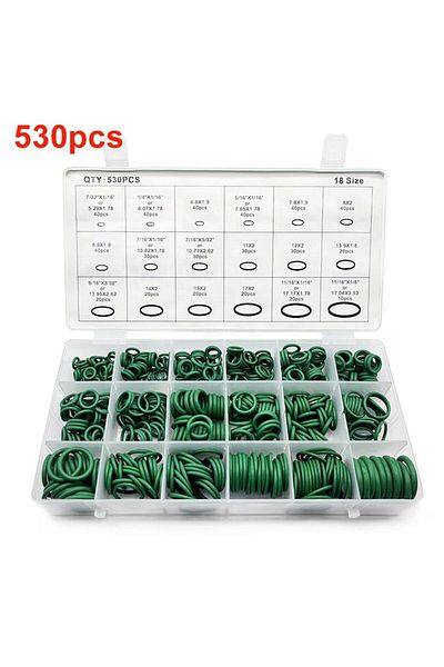 Choice 530 قطعة 530 قطعة 18 مقاسًا حلقات مطاطية لتكييف الهواء أدوات إصلاح السيارات العالمية المبردات R