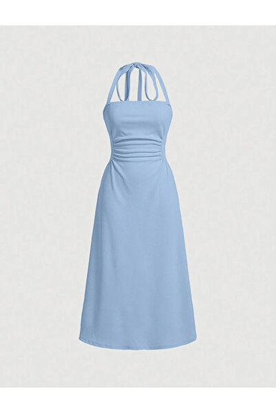 Dressco Meryem - Boyundan Bağlamalı Drapeli Midi Elbise