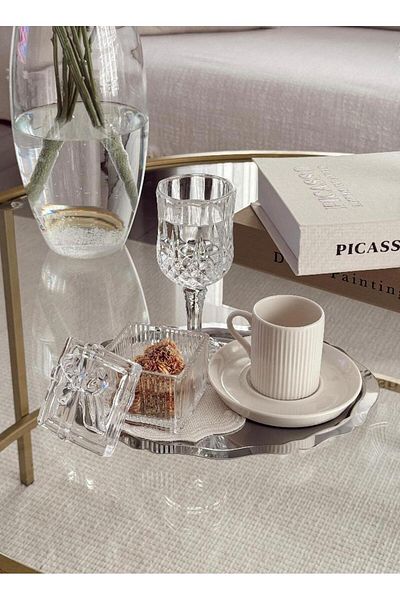 PEKİBU Fıyonk Model Glass Box with Lid - Sugar Bowl Square Design