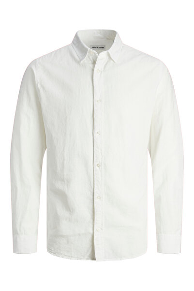 Jack & Jones JJELINEN BLEND SHIRT LS SN White