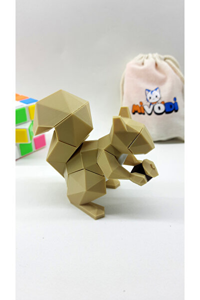 Mivodi لغز ثلاثي الأبعاد - لغز السنجاب البني المغناطيسي ثلاثي الأبعاد