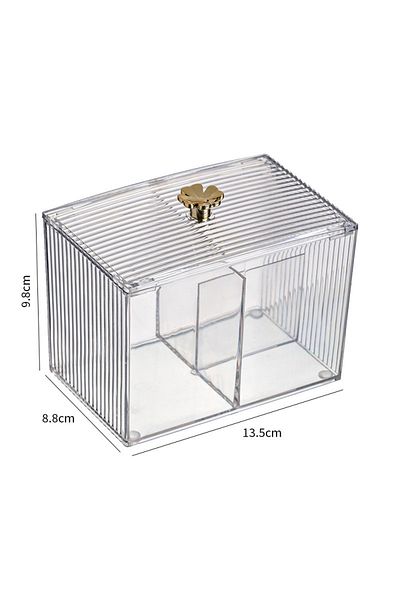 Choice double box Transparent Acrylic Cotton Swab Storage Box Desktop Dust-Proof Makeup Removal Cotton Lips