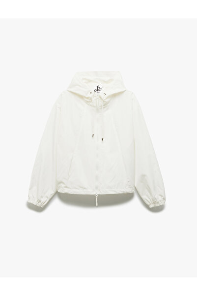 Koton Hooded Long Sleeve Ribbon Zipper Jacket