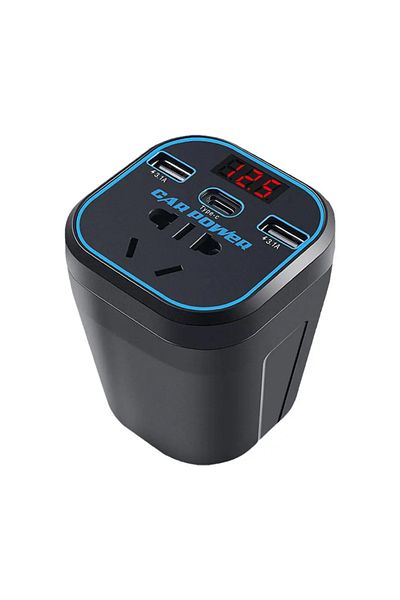 Choice black Car Inverter DC 12V/24V to AC 220V Car Socket Power Inverter With LED Display Multifunctional