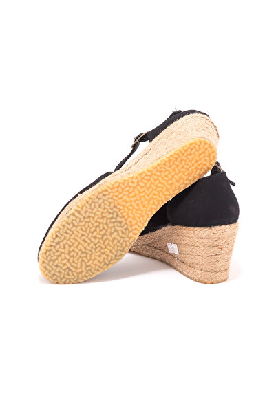 Star Tombis Real Handcrafted Heel Closed Ankle Strap Linen Espadrille Wedge Heel Handmade