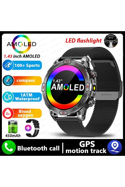 Choice Black net For Xiaomi Outdoor Smart Watch AMOLED Screen 1ATM Waterproof Watches 2024New Bluetooth Cal