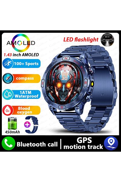 Choice Blue steel For Xiaomi Outdoor Smart Watch AMOLED Screen 1ATM Waterproof Watches 2024New Bluetooth Ca