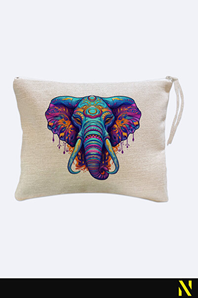 nilizma Elephant Patterned Linen Handbag