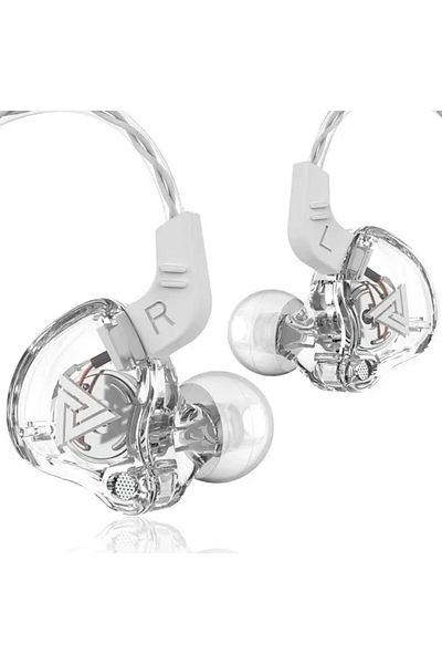 Choice White QKZ AK6 Wired Headphones Dual Drive HiFi Earphone with Microphone 3.5mm Sport Running Music Ea