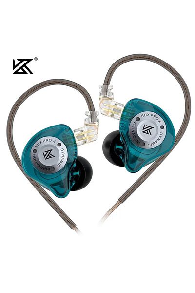 KZ EDXProX Cyan NOMIC EDX PRO X Wired Earphones HIFI Stereo Bass Music Earbuds In Ear Sport Headphon