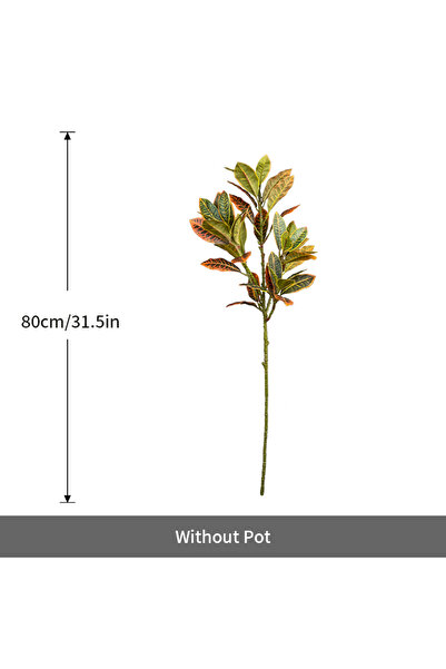 Choice شجرة فيكوس كبيرة مزيفة بطول 80 سم و120 سم، نباتات مطاطية استوائية صناعية، أوراق شجرة كوديوم بلاستيكية، خريف
