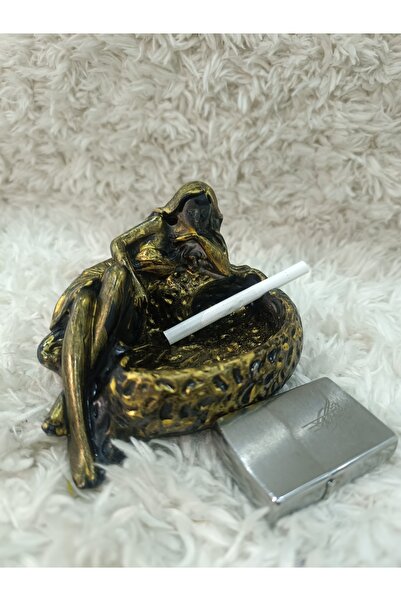 Taş Tozu Renkli Deniz Kızı Figürlü Kültablası Küllük