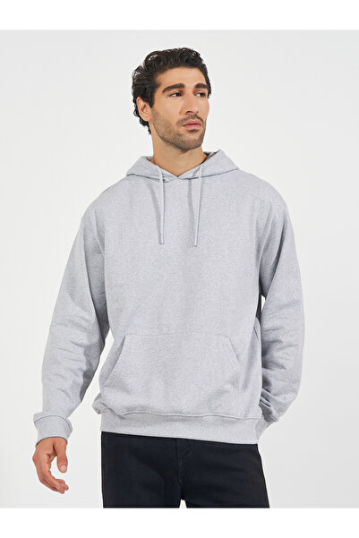 Styli Relaxed Fit Fleece Hoodie with Kangaroo Pocket