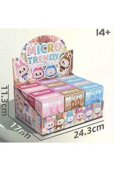 Choice 12pcs 12pcs Labubu Blind Box Small Particle And Micro Particle Toys For Children'S Puzzle Assembly B
