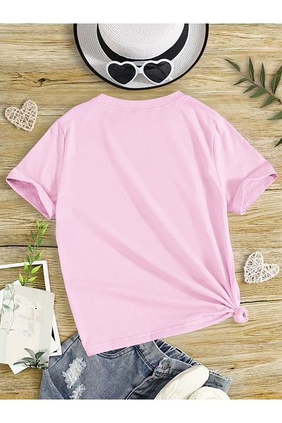 Let's Wear Детска тениска с поничка и млечен шейк, пенирана памучна тениска с кръгло деколте за деца