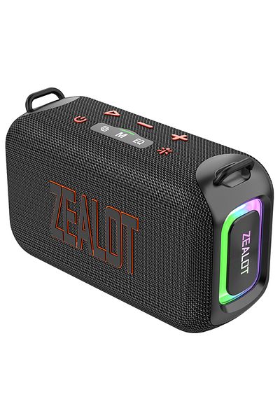 Choice مكبر صوت ZEALOT-S85 3.5 بوصة أسود محمول بتقنية البلوتوث 50 وات 3D مع غشاء مزدوج مقاوم للماء IPX6