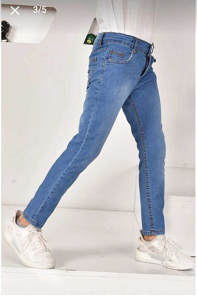 KING SEZAR Boy's Slim Fit Slim Fit Straight Leg Blue Jean Trousers with Pockets
