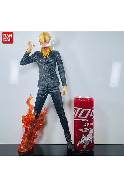 BANDAI Black 32cm One Piece Anime Figure Sanji Action Figure Vinsmoke Sanji Figma Pvc Model Toy Collection