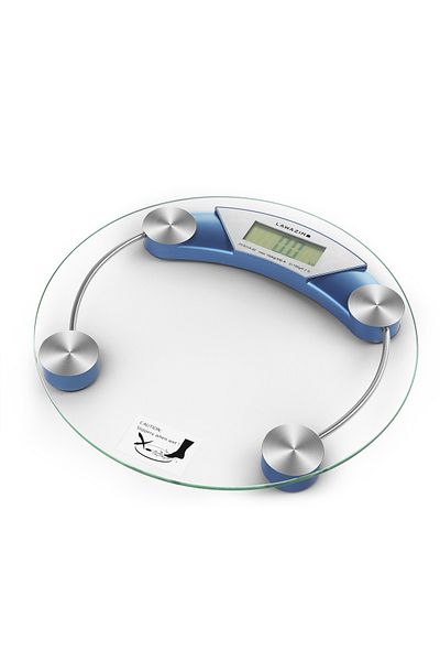 Lawazim Round Glass Digital Full Size Body Scale - Up To 150Kg Electronic Bathroom Weight Scale