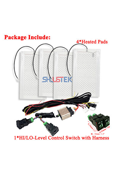 Choice طقم وسادة من ألياف الكربون لتدفئة مقعد السيارة بقوة 12 فولت لمقعدين مع...