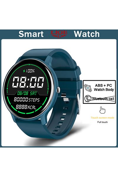 Choice Silica gel Blue LIGE Ladies Smart Watch Bluetooth Call Watch Sport Fitness Heart Rate Monitor Blood