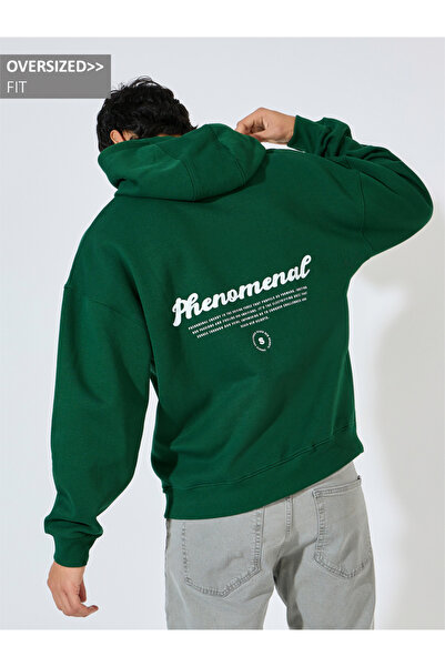 Styli Back Text Print Oversized Heavyweight Hoodie