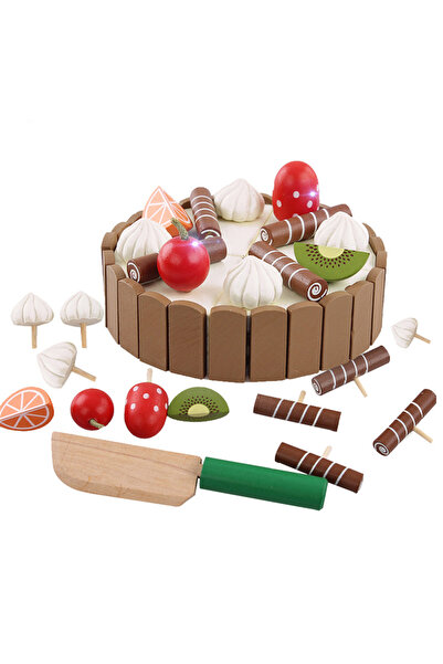 Choice ألعاب مطبخ خشبية للأطفال N250C1 ألعاب تظاهرية لتقطيع الكعك واللعب بالط...