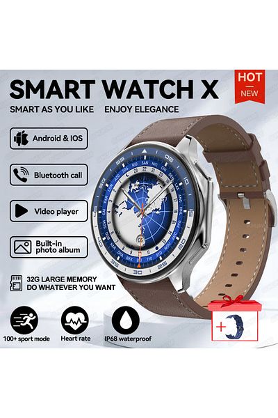 Choice Brown Leather 2024 New For OPPO Watch X Smart Watch 4G Memory Music Video Bluetooth Call IP68 Waterp