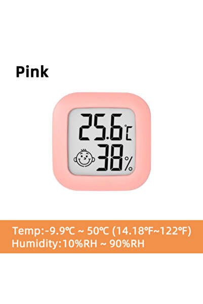 Choice مقياس حرارة ورطوبة رقمي بشاشة LCD وردية اللون من هوبيت، يقيس درجة الحر...