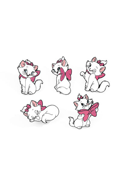 Choice XZ2560 5 Pcs Anime The Aristocats Brooch Elegant Marie Cat Enamel Pin Metal Emblem Jewelry Backpack
