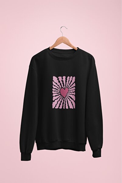 Butik Φούτερ Unisex με μακρύ μανίκι 2 νήματα HEARTBEAT Transfer B με τύπωμα μ...