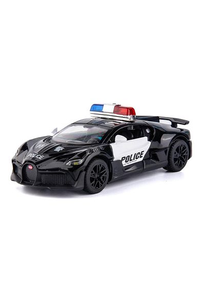 Choice Black 1/32 Bugatti Police Car Alloy Car Toy Metal Diecasts Model Supercar Vehicle with Light and Sou