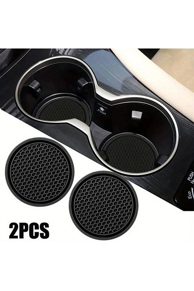 Choice 2pcs Black Car Auto Cup Holder Anti Slip Insert Coasters Pads Interior Accessories Universal Fits...
