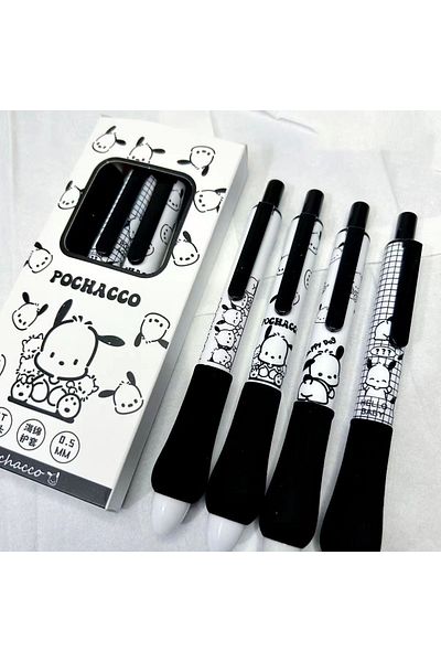 Choice 1 4pcs Sanrio Pochacco Gel Pen Set Cute Cartoon Press A Gel Pen Quick-drying 0.5 Ballpoint Pens Sta.
