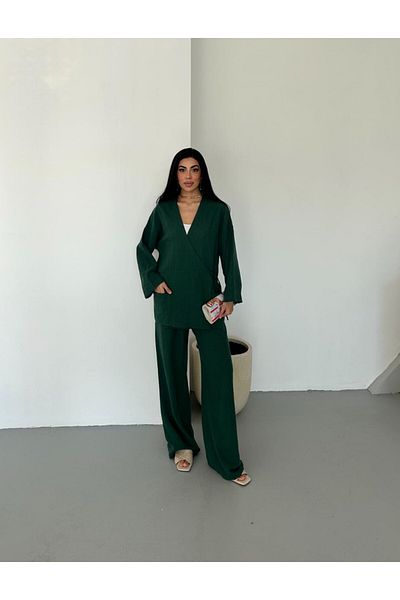 MAY MARA Women's 2-Piece Linen Suit with Side Tie