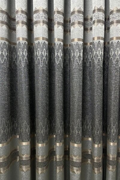 Cortibo Light Gray Venice 1'-E 3 Tight Pleated Panel Background Curtain