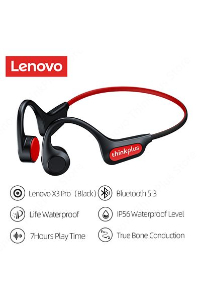 Choice Lenovo X3 Pro Black Lenovo Bone Conduction Earphones X3 Pro Bluetooth Hifi Ear-hook Wireless Headset