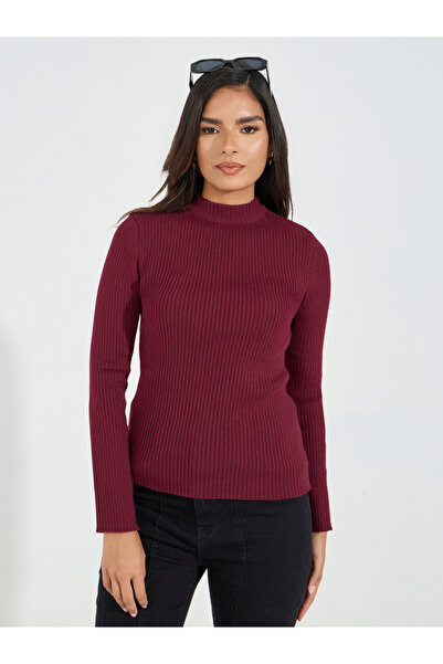 Styli Ribbed Fitted Regular Length High Neck Sweater