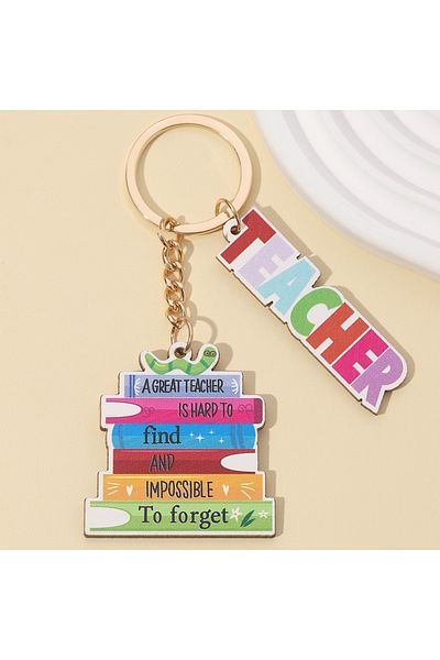 Choice النمط 2 1 قطعة جديدة خشبية موسم التخرج قلم رصاص قوس قزح سلسلة مفاتيح الإنجليزية رسالة المعلم قلادة الشاي