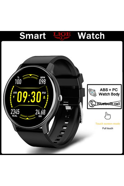 Choice Silica gel Black LIGE Ladies Smart Watch Bluetooth Call Watch Sport Fitness Heart Rate Monitor Blood