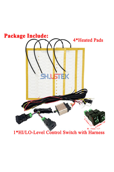 Choice طقم وسادة أسلاك سبائك 12 فولت لتدفئة مقعد السيارة لمقعدين مع 4 قطع وسا...