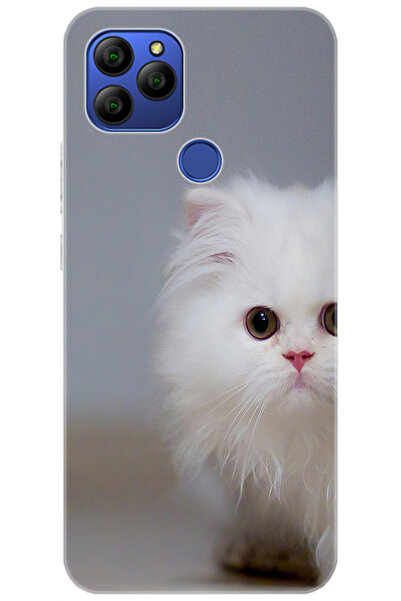 General Mobile GM 21 (G310/G311) Uyumlu Kılıf Desen Baskılı Silikon Beyaz Ked...