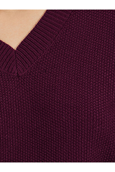 Styli Boxy Fit Regular Length Chunky Knit V Neck Sweater